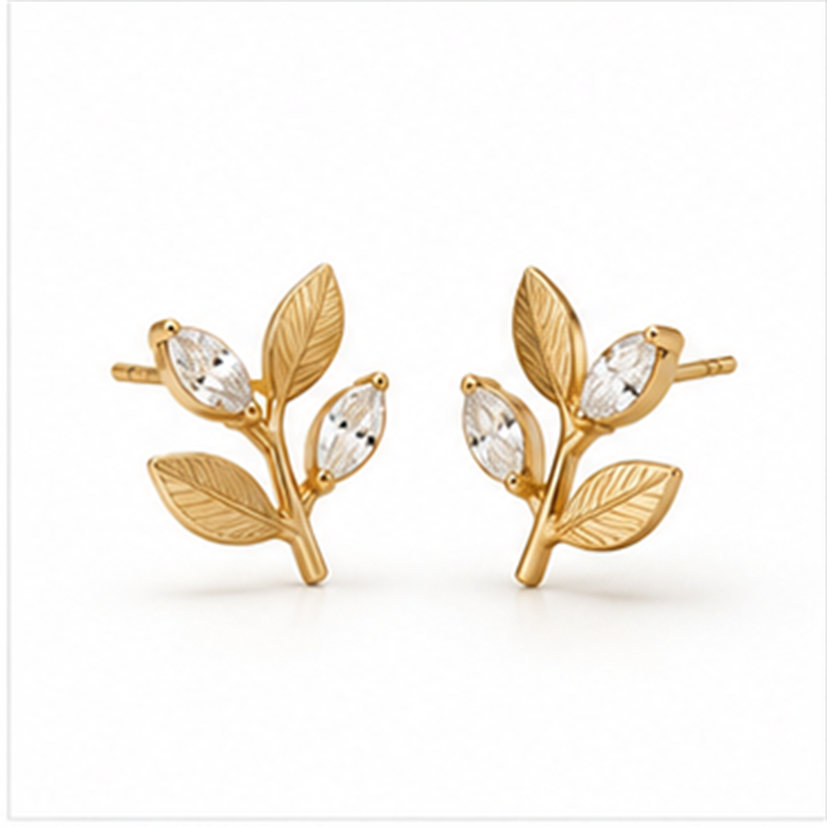 Botanical Stud Earrings on a white background