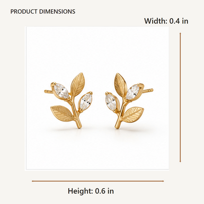 Botanical Stud Earrings dimensions in inches