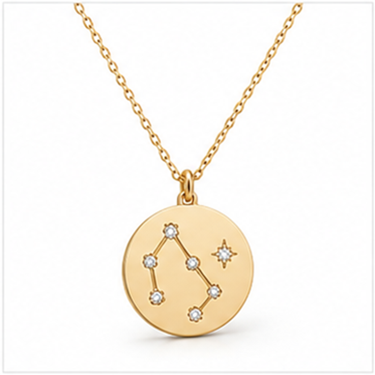 Constellation Disc Necklace on a white background