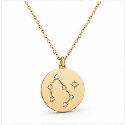 Constellation Disc Necklace on a white background
