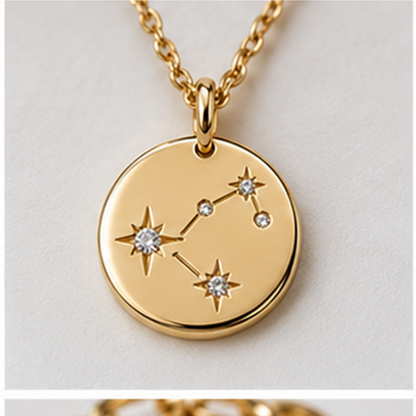 Constellation Disc Necklace detail view