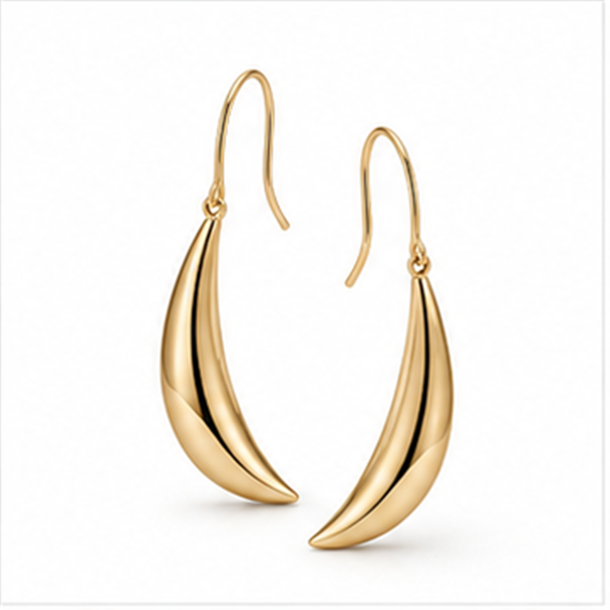 Crescent Drop Earrings on a white background