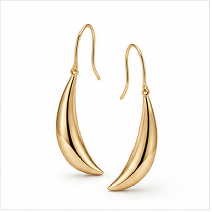 Crescent Drop Earrings on a white background