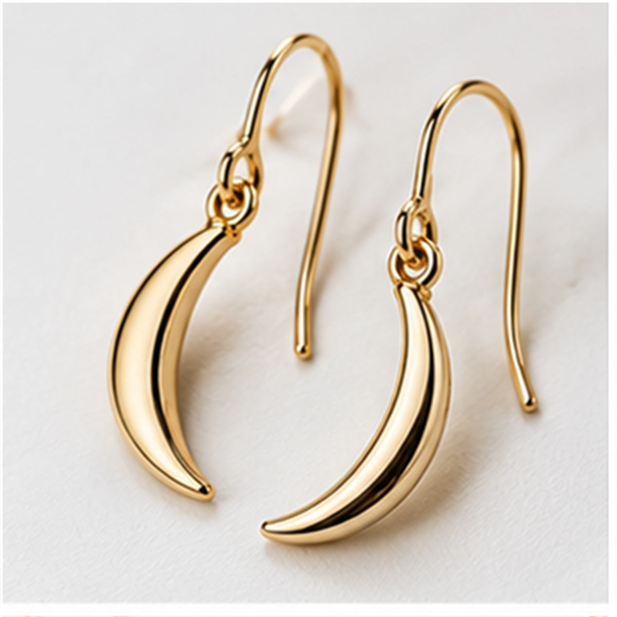 Crescent Drop Earrings detail view
