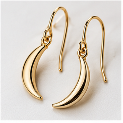 Crescent Drop Earrings detail view