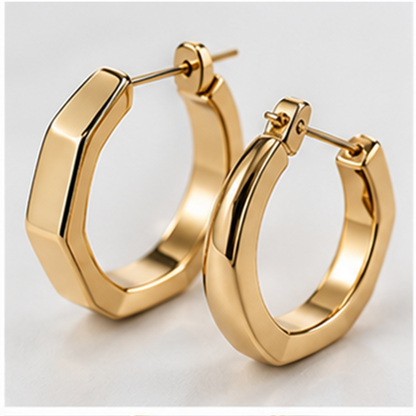 Geometric Hoop Earrings detail view