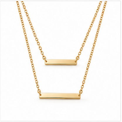 Layered Bar Necklace on a white background