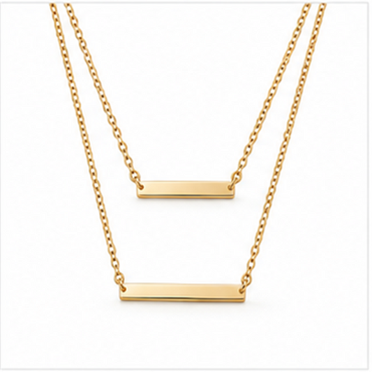 Layered Bar Necklace on a white background