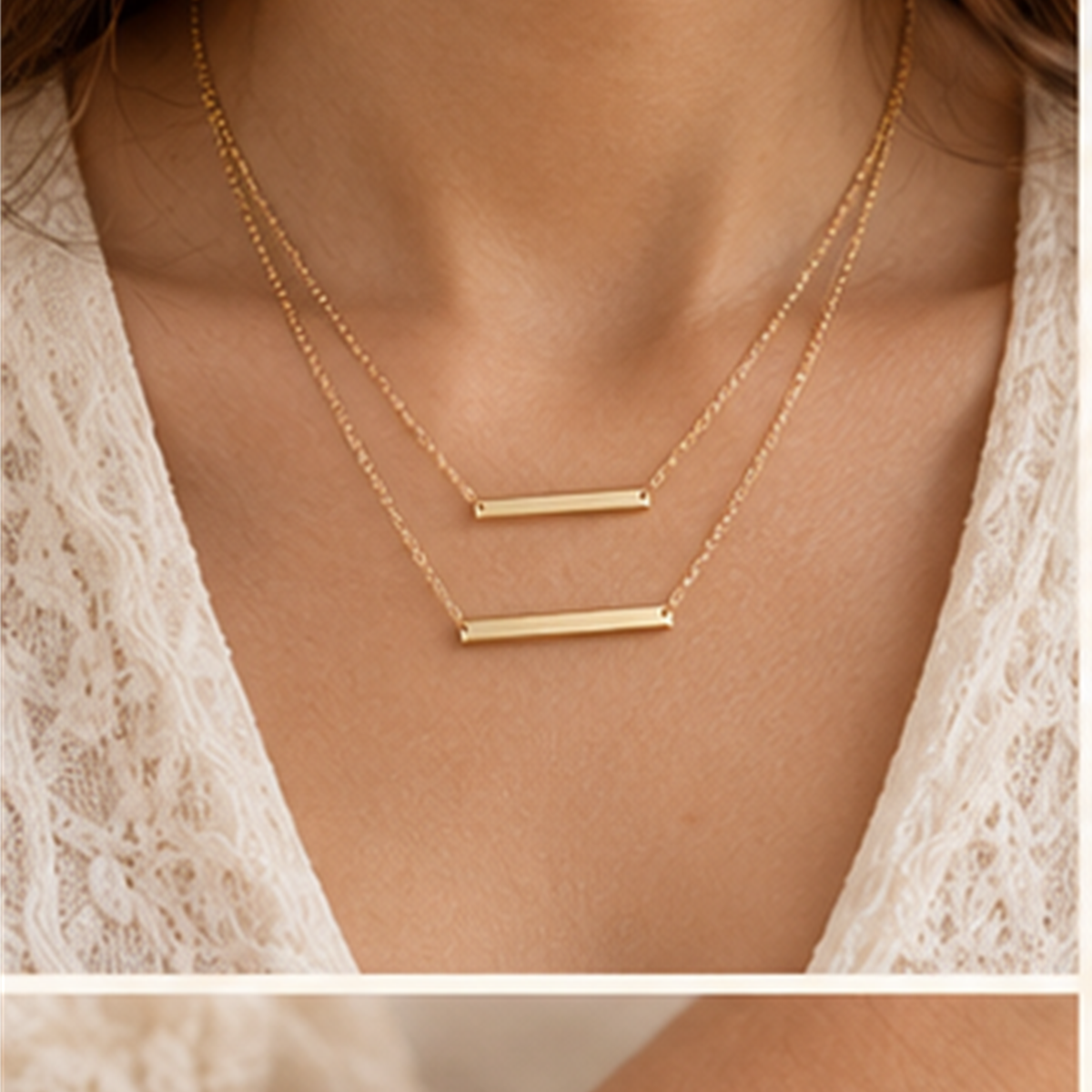 Layered Bar Necklace in use