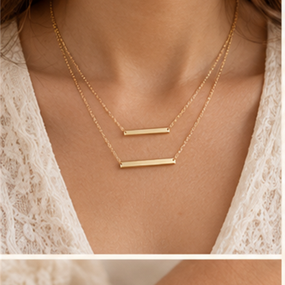 Layered Bar Necklace in use