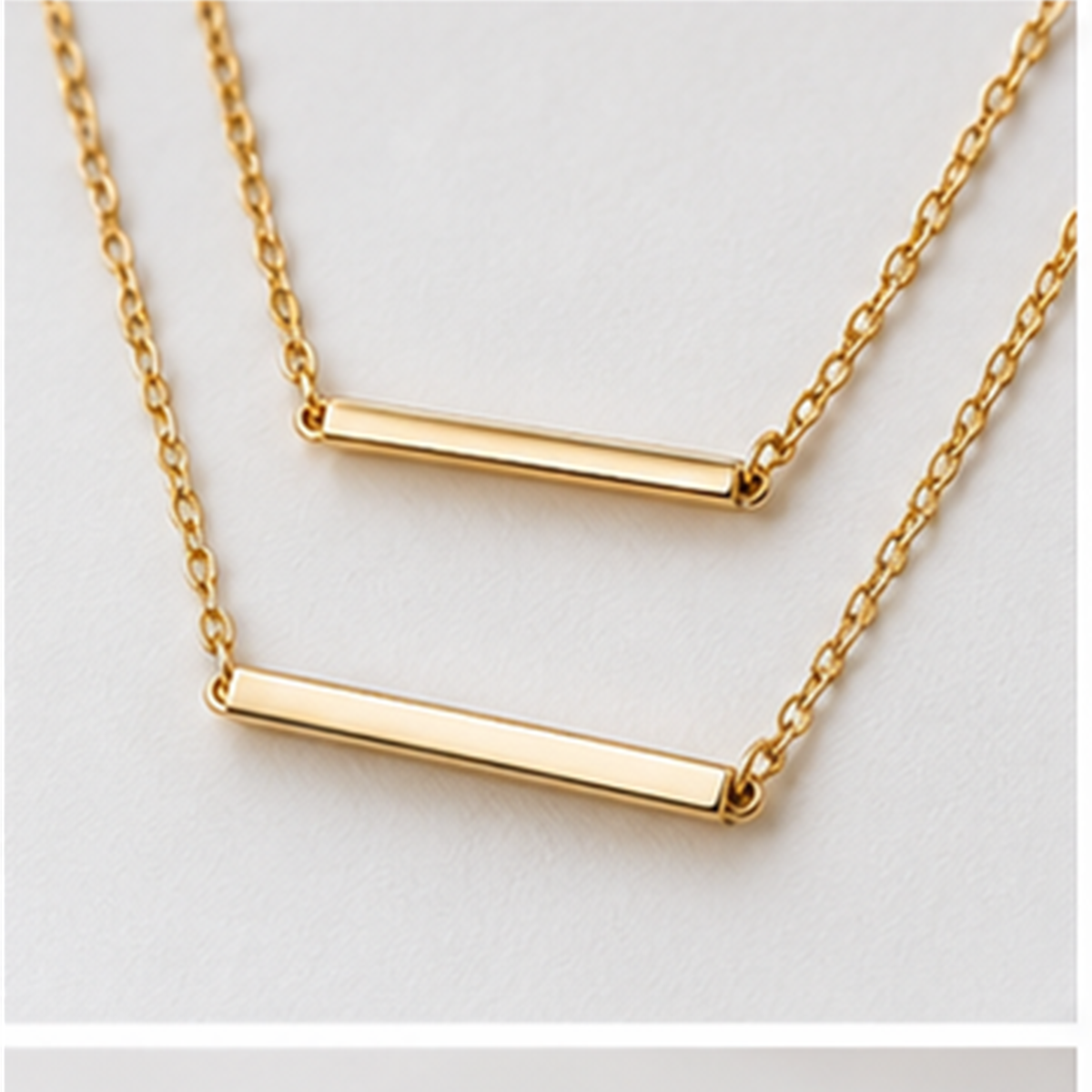 Layered Bar Necklace detail view