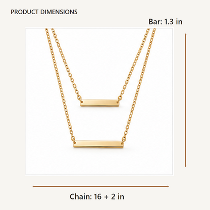 Layered Bar Necklace dimensions in inches