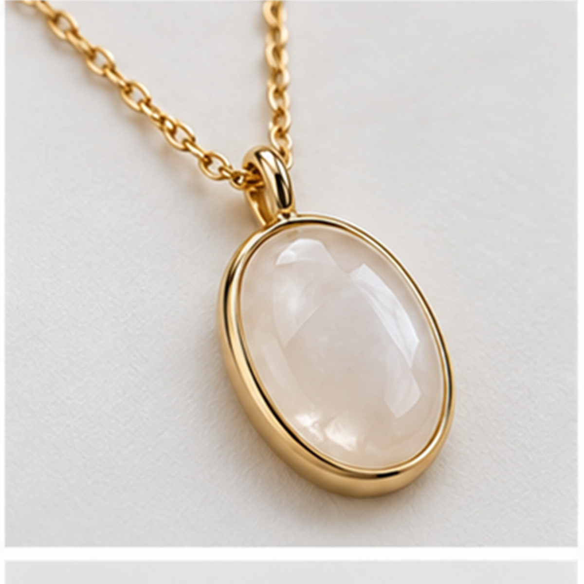 Oval Pendant Necklace detail view