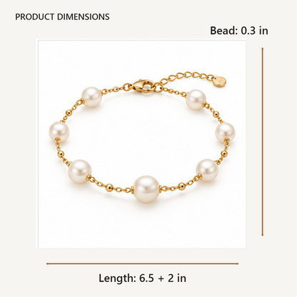 Pearl Finish Station Bracelet dimensions in inches