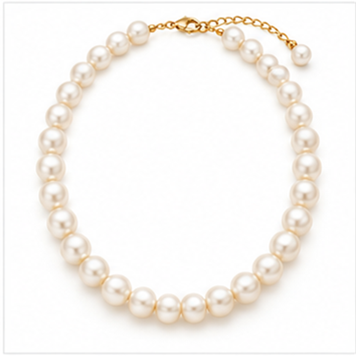 Pearl Finish Strand Necklace on a white background
