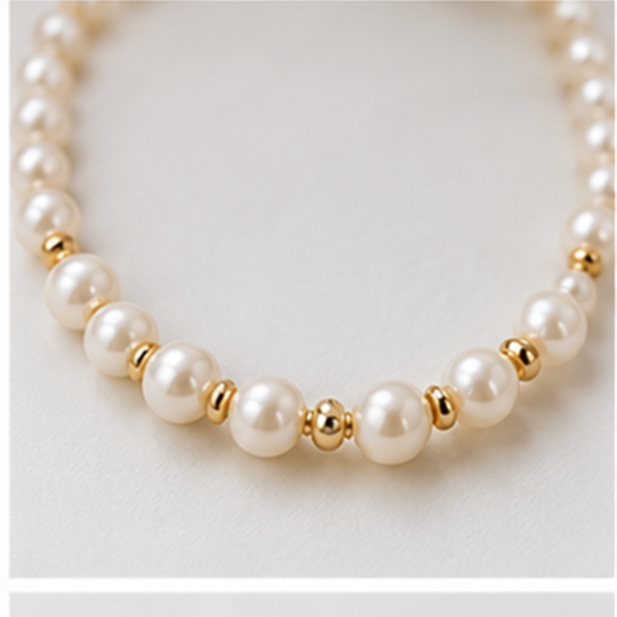 Pearl Finish Strand Necklace detail view