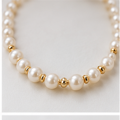 Pearl Finish Strand Necklace detail view