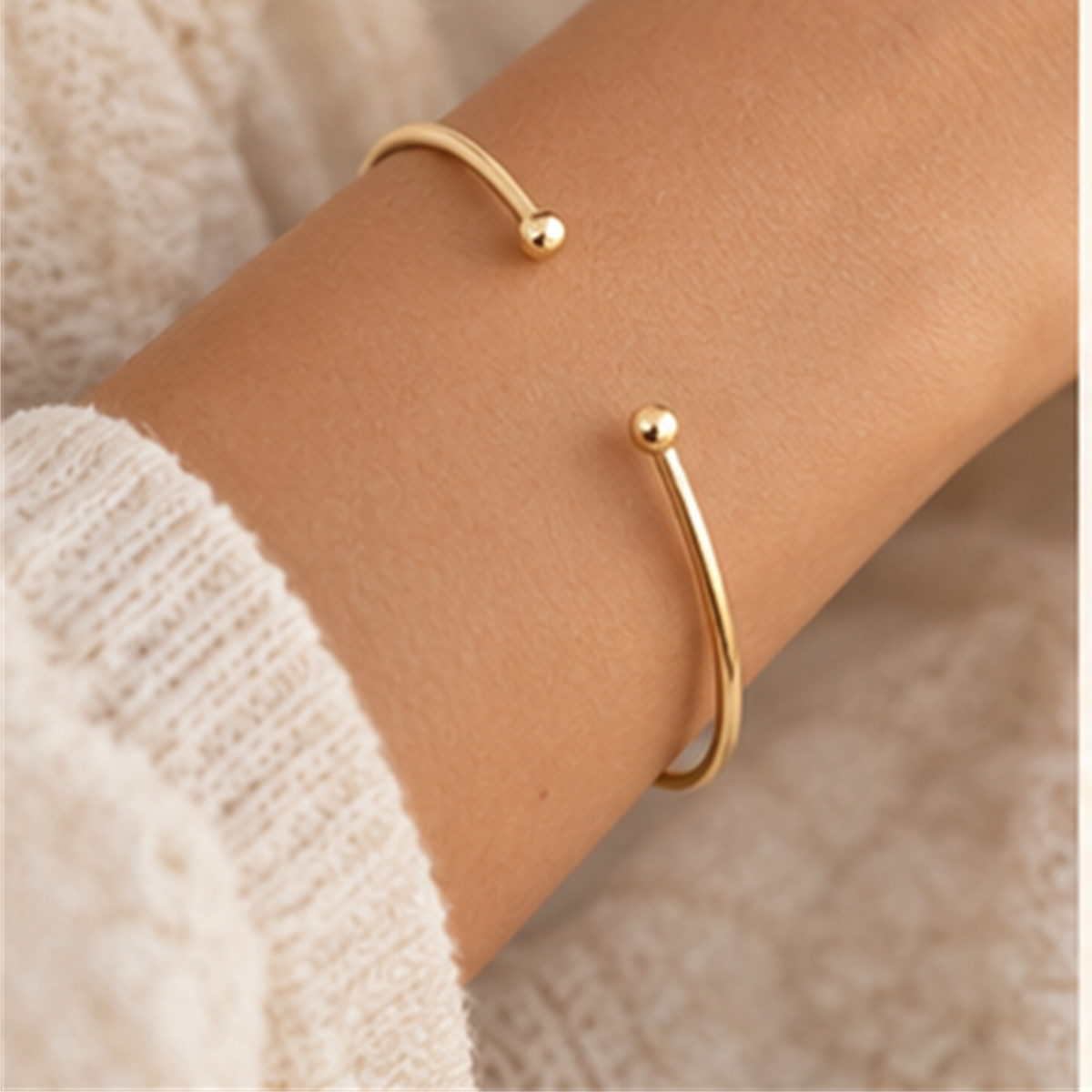 Slim Open Cuff Bracelet in use
