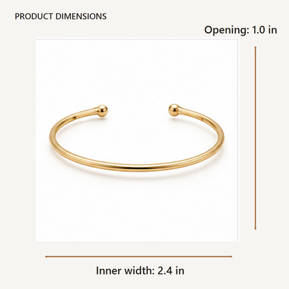 Slim Open Cuff Bracelet dimensions in inches